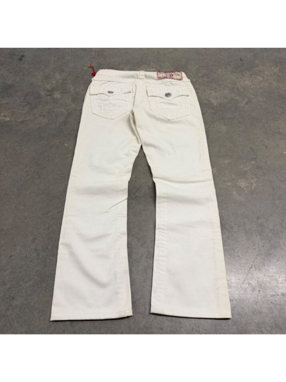 Bootcut True Religion Ricky Super T White Denim Jeans Sz 29 Made In USA